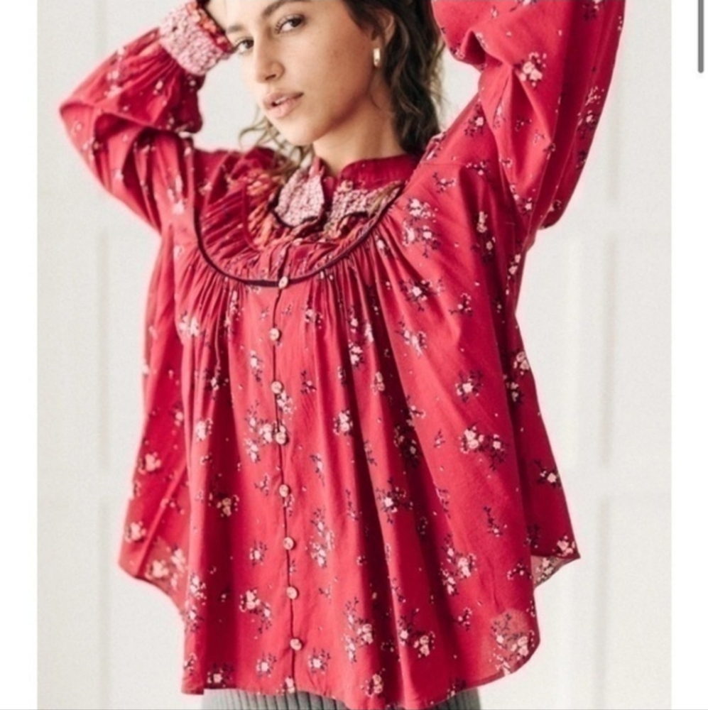 We The Free People Paloma mixed floral print blouse